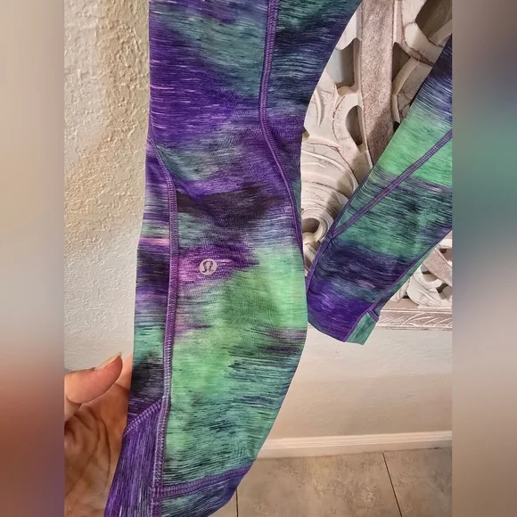 lululemon athletica Purple and Green Leggings - Picture 5 of 6